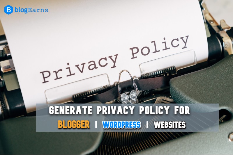 privacy policy generator for blogger WordPress and other websites